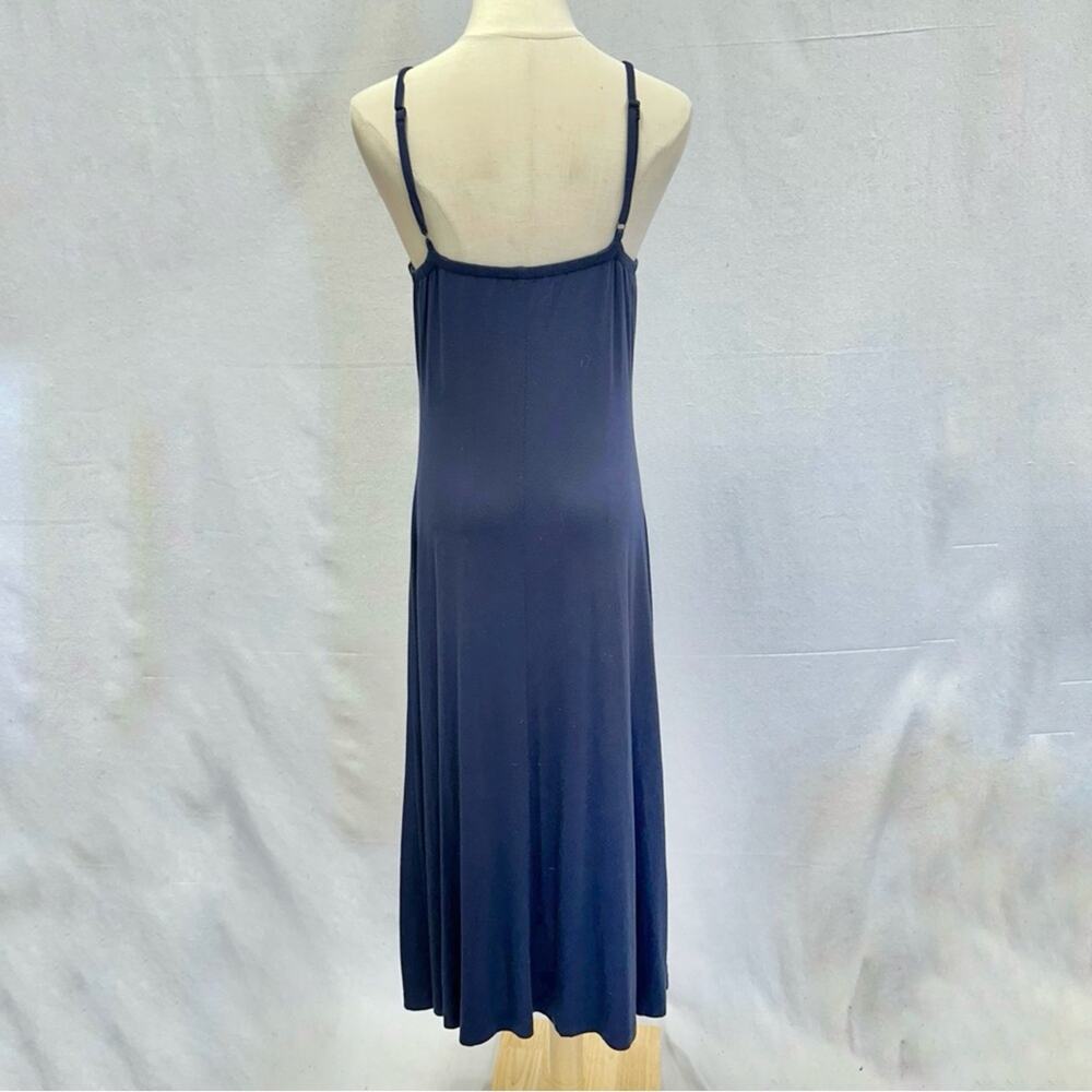 Lou & Grey‎ Signaturesoft navy stretch jersey knit midi dress size medium - Picture 14 of 14